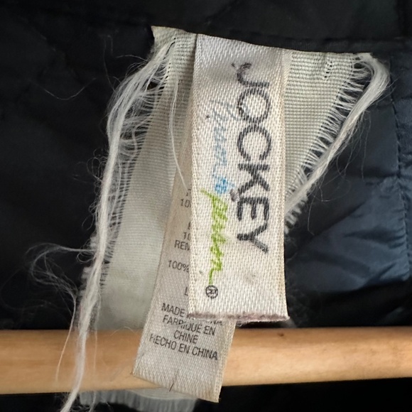 Vintage Jockey | Women’s  Nylon Quilted Barn Jacket Black with Brown Faux Fur - Picture 10 of 11